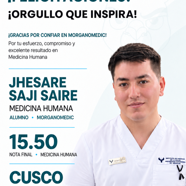 Jhesare Saji Saire — región Cusco en el SERUMS 2026-II, nota 15.50, Medicina.