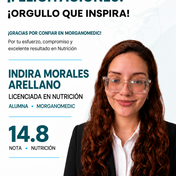 Indira Morales Arellano — resultado en el SERUMS 2026-II, nota 14.80, Nutrición.